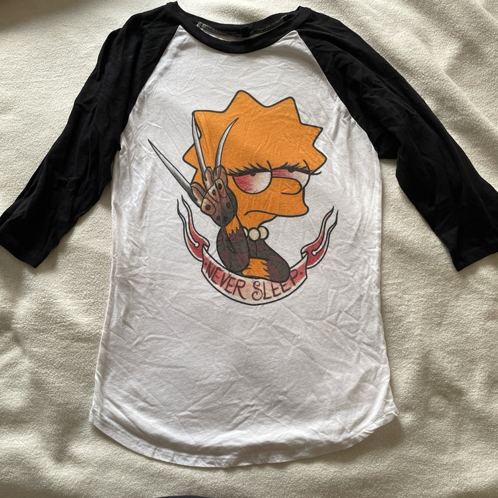 Lisa Simpson as Freddy Krueger Graphic Baseball Tee